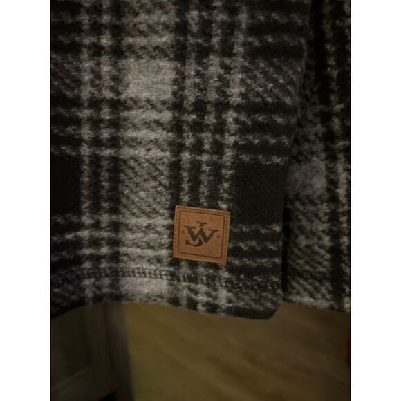 John Wayne Stock & Supply NWT men's sweater plaid‎ XL black gray - Picture 2 of 4